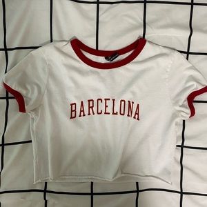 Brandy Melville Barcelona Crop Top ❤️🤍